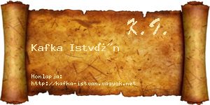 Kafka István névjegykártya