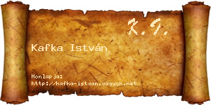 Kafka István névjegykártya